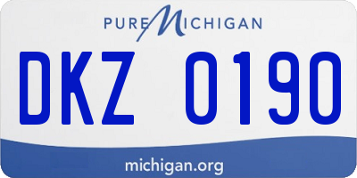 MI license plate DKZ0190