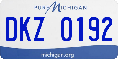 MI license plate DKZ0192