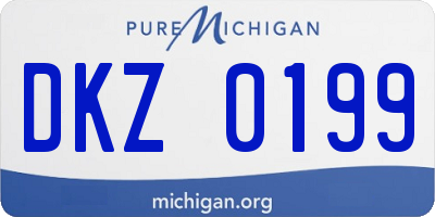 MI license plate DKZ0199