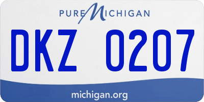 MI license plate DKZ0207