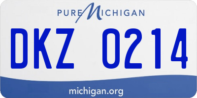 MI license plate DKZ0214