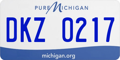 MI license plate DKZ0217