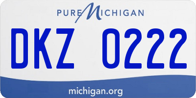 MI license plate DKZ0222