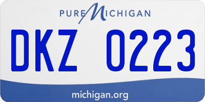 MI license plate DKZ0223