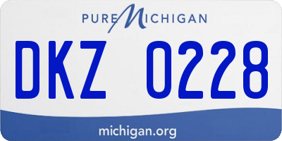 MI license plate DKZ0228