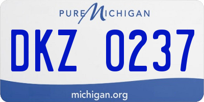MI license plate DKZ0237