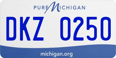 MI license plate DKZ0250