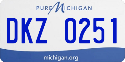 MI license plate DKZ0251