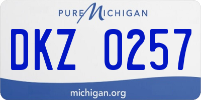 MI license plate DKZ0257