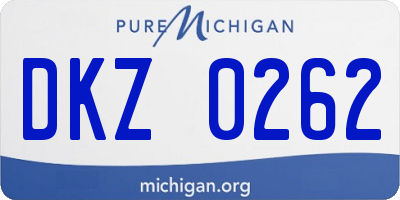 MI license plate DKZ0262