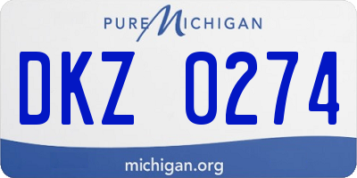 MI license plate DKZ0274