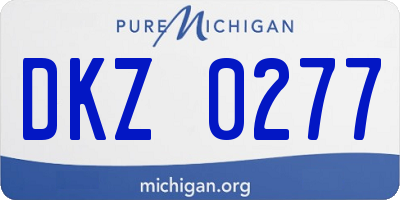 MI license plate DKZ0277