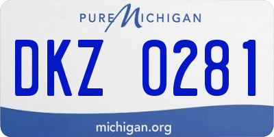 MI license plate DKZ0281