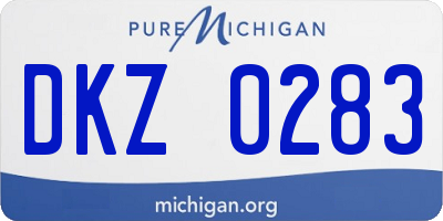 MI license plate DKZ0283