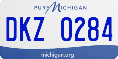 MI license plate DKZ0284