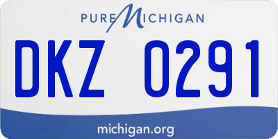 MI license plate DKZ0291