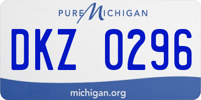 MI license plate DKZ0296