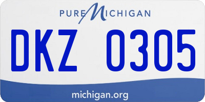 MI license plate DKZ0305