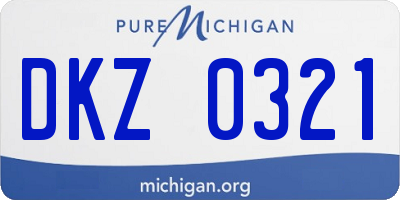 MI license plate DKZ0321