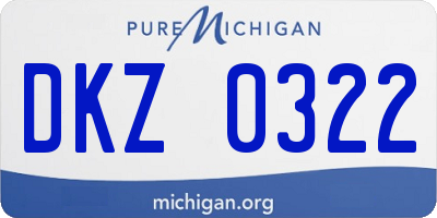 MI license plate DKZ0322