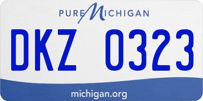MI license plate DKZ0323