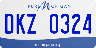 MI license plate DKZ0324