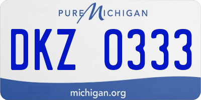 MI license plate DKZ0333