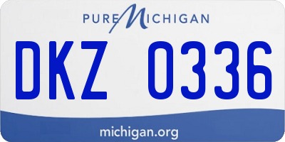 MI license plate DKZ0336