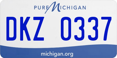 MI license plate DKZ0337