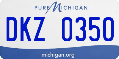 MI license plate DKZ0350