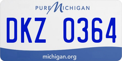 MI license plate DKZ0364