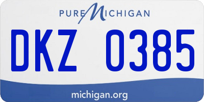 MI license plate DKZ0385