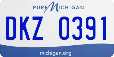 MI license plate DKZ0391