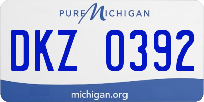 MI license plate DKZ0392