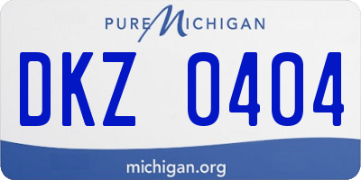 MI license plate DKZ0404