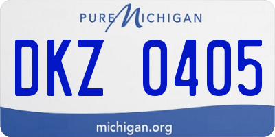 MI license plate DKZ0405
