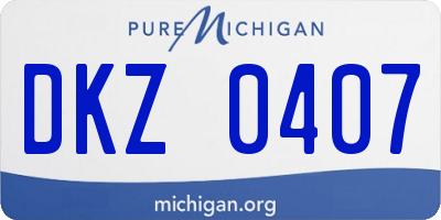 MI license plate DKZ0407