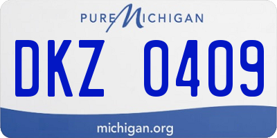 MI license plate DKZ0409