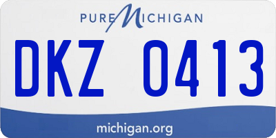 MI license plate DKZ0413