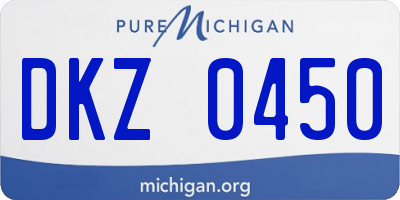 MI license plate DKZ0450