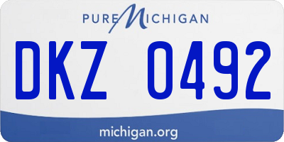 MI license plate DKZ0492