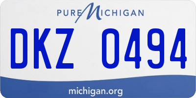MI license plate DKZ0494