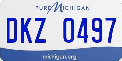 MI license plate DKZ0497