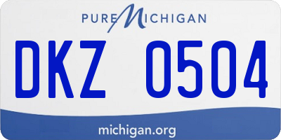 MI license plate DKZ0504