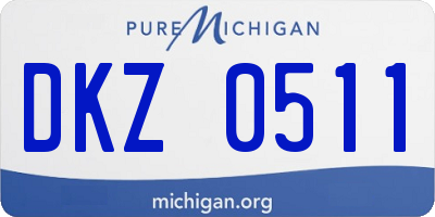 MI license plate DKZ0511
