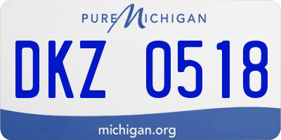 MI license plate DKZ0518