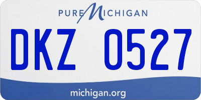 MI license plate DKZ0527