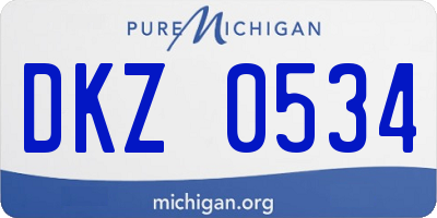 MI license plate DKZ0534