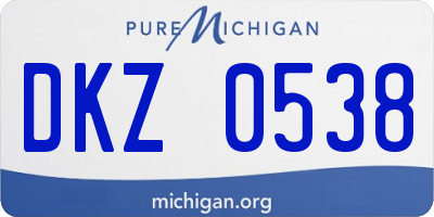 MI license plate DKZ0538