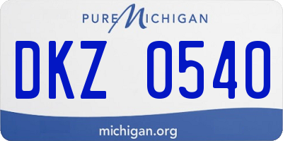 MI license plate DKZ0540